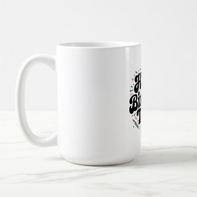 Retro-Konfetti-Geburtstag Kaffeetasse (Links)