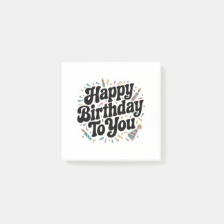 Retro-Konfetti-Geburtstag Post-it Klebezettel