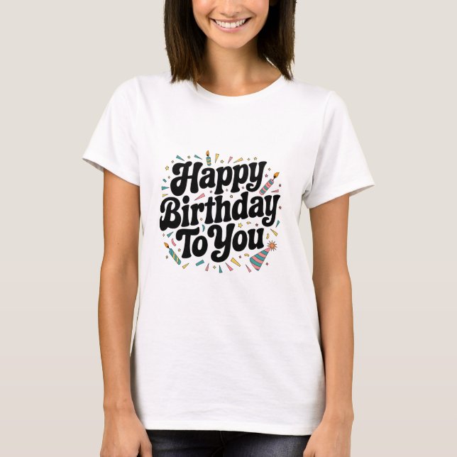 Retro-Konfetti-Geburtstag T-Shirt (Vorderseite)