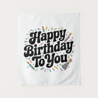 Retro-Konfetti-Geburtstag Wandteppich