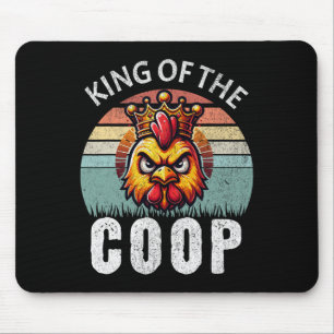 Retro König des Coop wütender Daddy Hühner Väter Mousepad
