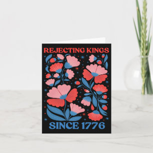 Retro-Könige-Ablehnend Seit 1776 Boho-Blumen Fraue Karte
