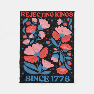 Retro-Könige-Ablehnung seit 1776 Boho-Blumen Fraue Fleecedecke