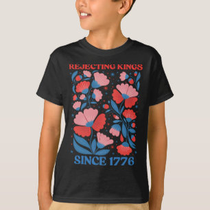 Retro-Königsverweigerer seit 1776 Boho-Blumen Frau T-Shirt