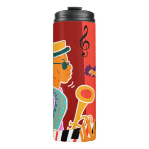 Retro-Kontrast-Musikfestival Jazz Thermosbecher