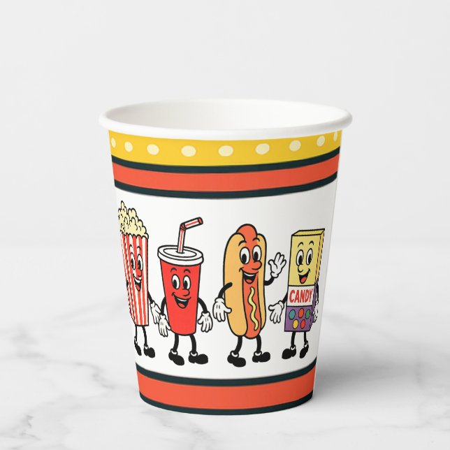 Retro-Konzessionsstempel Pappbecher (Rückseite)