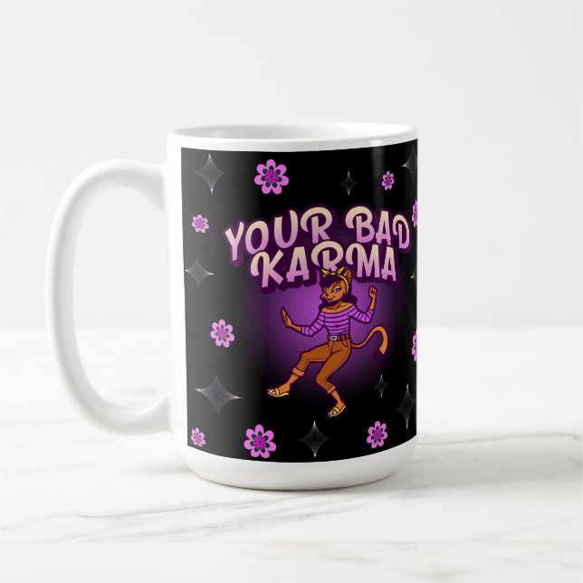 Retro Kool Kat " Karma" Tasse (Links)