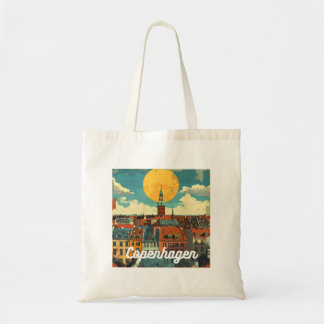 Retro Kopenhagener Skyline Tragetasche