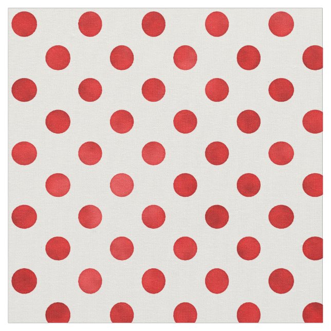 Retro Korallenrot-Polka-Punktmuster Stoff (Nahaufnahme)