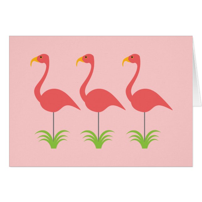 Retro korallenrote rosa Flamingos für irgendeine (Vorderseite (Horizontal))