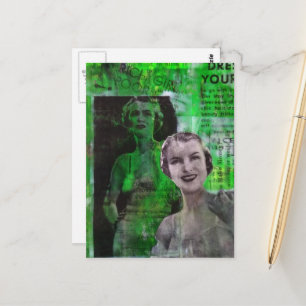 Retro-Korsetts Damen Mixed-Media-Collage Postkarte