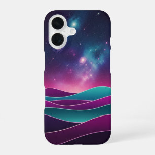 Retro-Kosmische Hügel iPhone 16 Hülle
