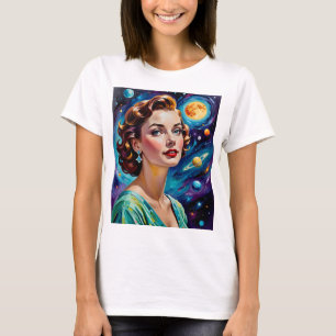 Retro Kosmische Schönheit Vintage Weltraum Kunst T T-Shirt