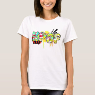 Retro KPOP inspiriertes Pop-Kunstgraffiti-Shirt T-Shirt