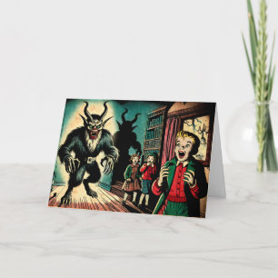 Retro Krampus Karte
