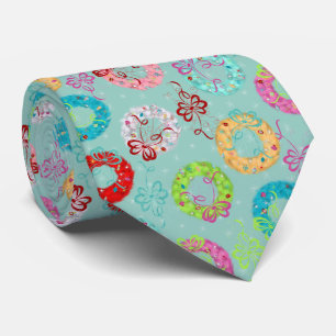 Retro-Kräne - Aquamarines Weihnachten Krawatte