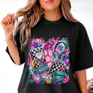 Retro-Krankenschwester-Doodle-T-Shirt Farbige Troc T-Shirt