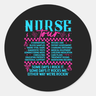 Retro-Krankenschwester Krankenschwester-Woche Männ Runder Aufkleber