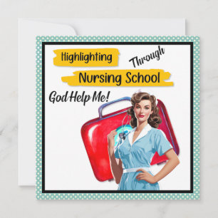 Retro-Krankenschwester Pinup_ Pflegnotizen Feiertagskarte