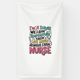 Retro-Krankenschwester-Schurweste Temperatur Leben Banner