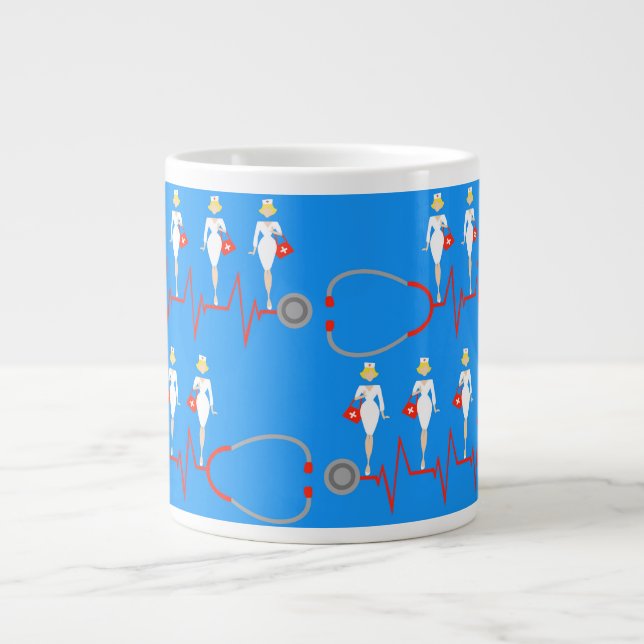 Retro-Krankenschwester-Tasse Jumbo-Tasse (Vorderseite)