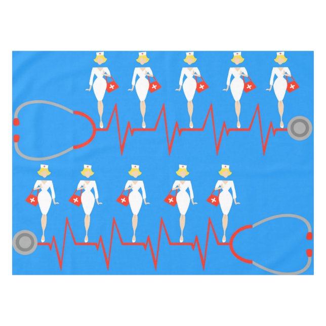 Retro Krankenschwester-Tischdecke Tischdecke (Vorderseite (Horizontal))