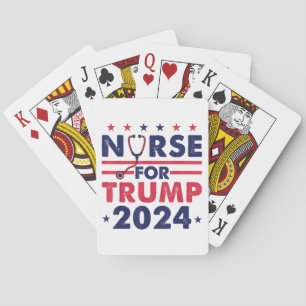 Retro-Krankenschwestern für Trump 2024 Amerika Ste Spielkarten