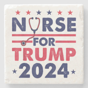 Retro-Krankenschwestern für Trump 2024 Amerika Ste Steinuntersetzer