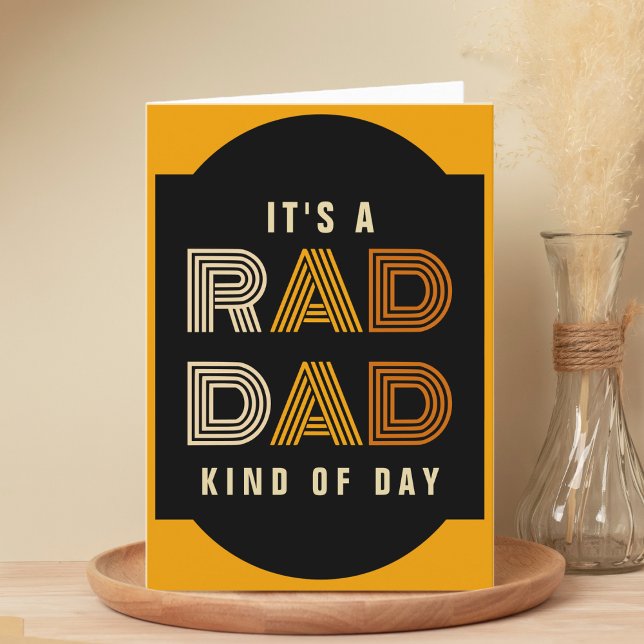 Retro Krasser Vater glücklicher Vater Tag Dankeskarte (Retro Rad Dad Happy Father's Day Thank You Card)