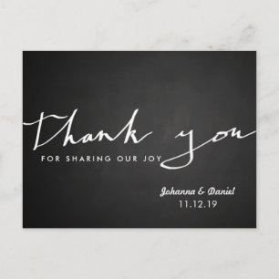 Retro-Kreidetafel-Hochzeit-Dankeschön-Typografie Postkarte