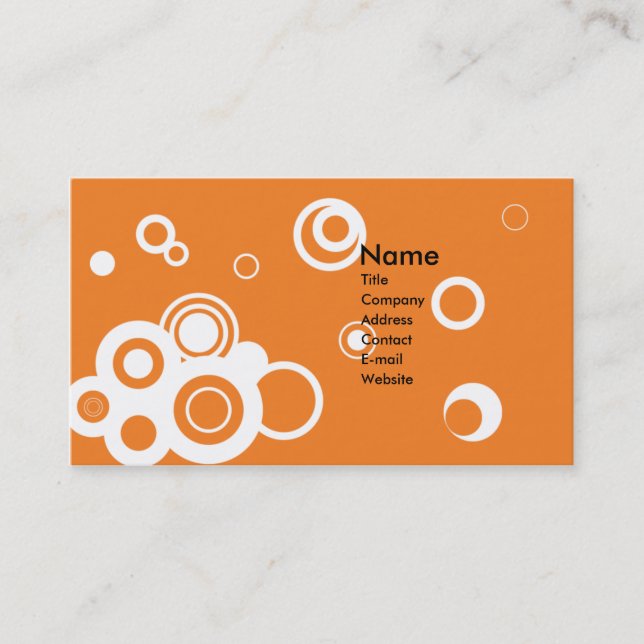 Retro Kreis-(orange) Visitenkarte (Vorderseite)