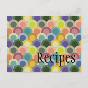 Retro-Kreis-Rezeptkarte Postkarte