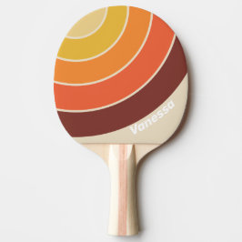 Retro Kreis Streifen mit Namen Tischtennis Schläger