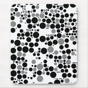 Retro Kreise des Schwarzweiss-Grayscale Mousepad