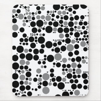 Retro Kreise des Schwarzweiss-Grayscale Mousepad