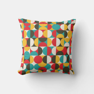 Retro-Kreise: Farbige Hipster-Muster. Kissen