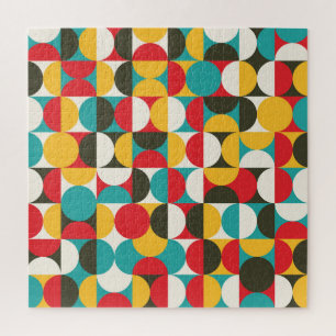 Retro-Kreise: Farbige Hipster-Muster. Puzzle