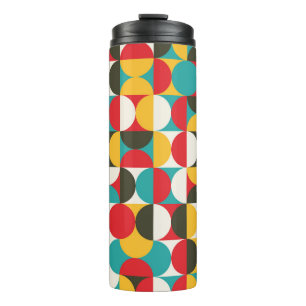 Retro-Kreise: Farbige Hipster-Muster. Thermosbecher