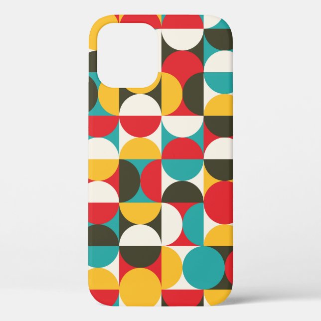 Retro-Kreise: Farbiges Hipster Muster. Case-Mate iPhone Hülle (Rückseite)