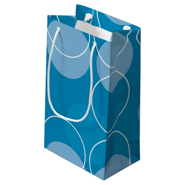 Retro Kreise Kleine Geschenktüte (Rückseite Schrägansicht)