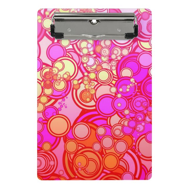 Retro Kreise Mini Klemmbrett (Vorderseite)