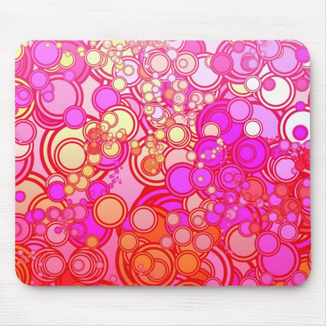 Retro Kreise Mousepad (Vorne)