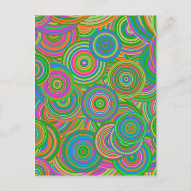 Retro-Kreise Postkarte (Vorderseite)