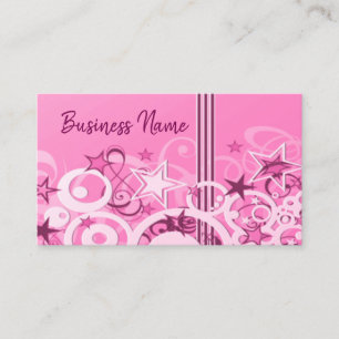 Retro Kreise u. Stern-rosa Visitenkarte 3