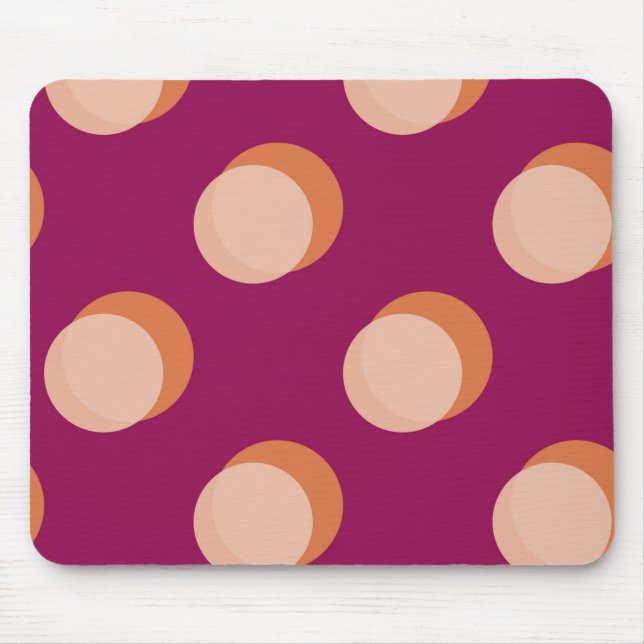 Retro-Kreise und Schatten Fettes Muster Lila Mousepad (Vorne)