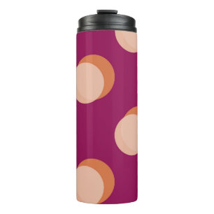 Retro-Kreise und Schatten Fettes Muster Lila Thermosbecher