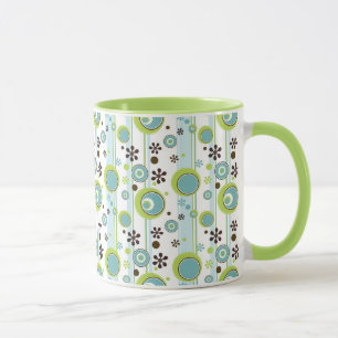 Retro-Kreise und Streifen Tasse