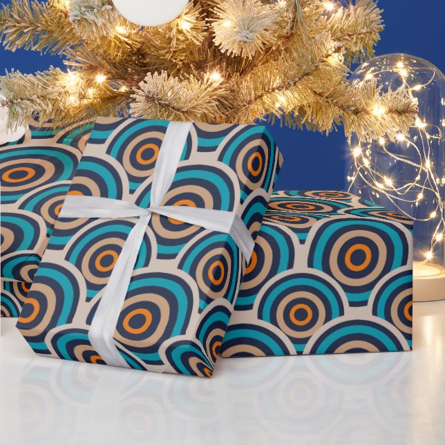Retro-Kreismuster Geschenkpapier (Feiertage)