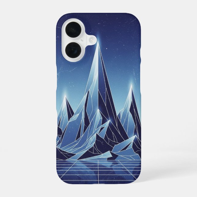 Retro-Kristallgipfel iPhone 16 Hülle (Rückseite)