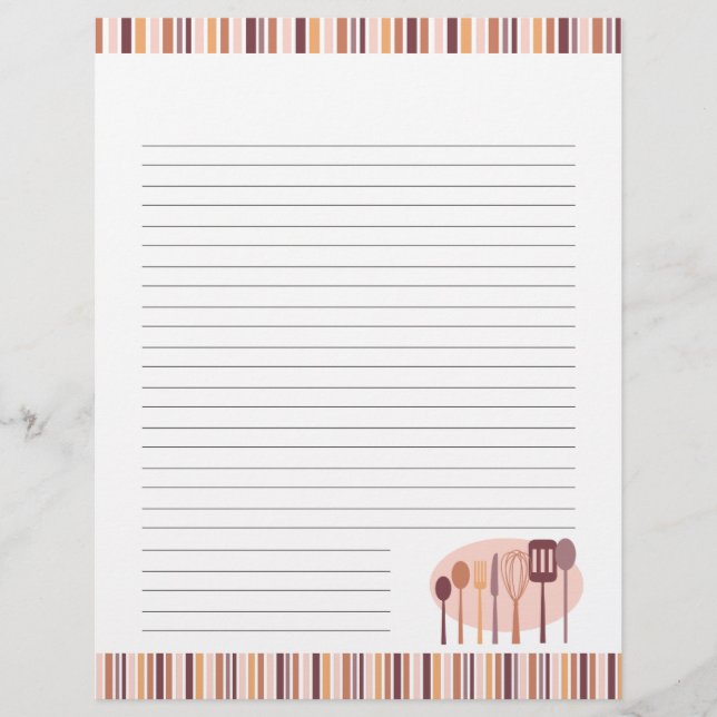 Retro Küche Kochen Utensitäten Rezepte Seiten (Vorderseite)